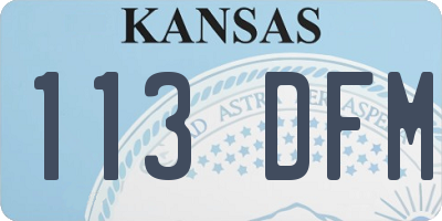 KS license plate 113DFM