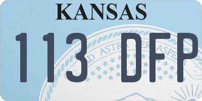 KS license plate 113DFP