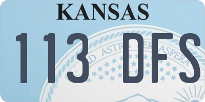 KS license plate 113DFS