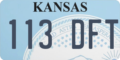 KS license plate 113DFT