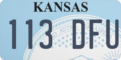 KS license plate 113DFU