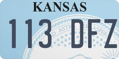KS license plate 113DFZ