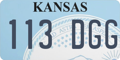 KS license plate 113DGG