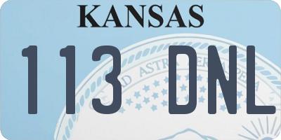 KS license plate 113DNL