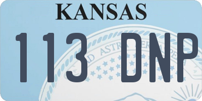 KS license plate 113DNP