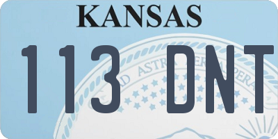 KS license plate 113DNT