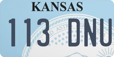 KS license plate 113DNU