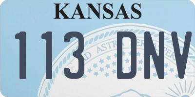 KS license plate 113DNV