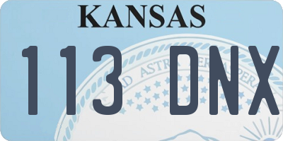 KS license plate 113DNX