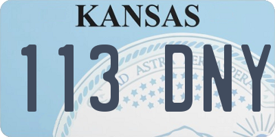 KS license plate 113DNY