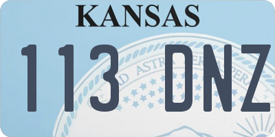 KS license plate 113DNZ