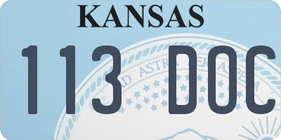 KS license plate 113DOC