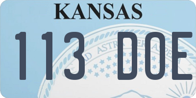KS license plate 113DOE