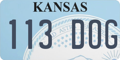 KS license plate 113DOG