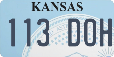KS license plate 113DOH