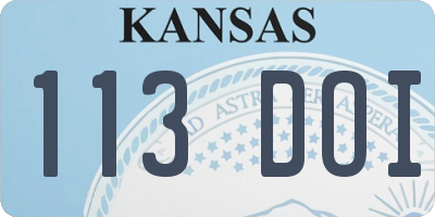 KS license plate 113DOI