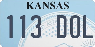 KS license plate 113DOL