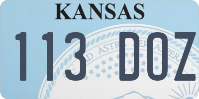 KS license plate 113DOZ
