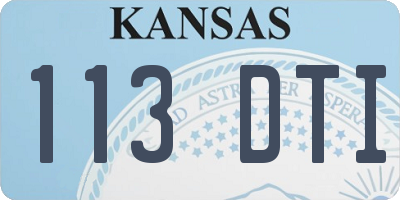 KS license plate 113DTI