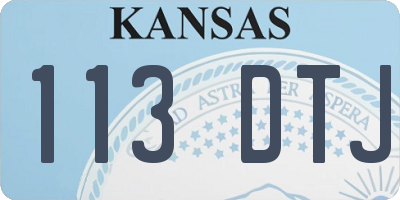 KS license plate 113DTJ
