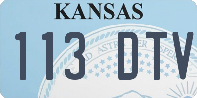 KS license plate 113DTV