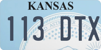KS license plate 113DTX