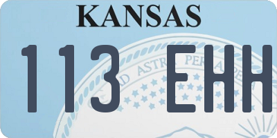 KS license plate 113EHH
