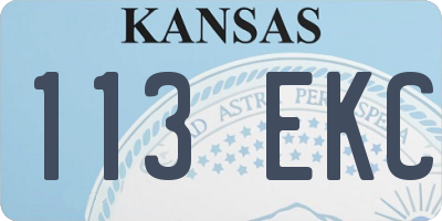 KS license plate 113EKC
