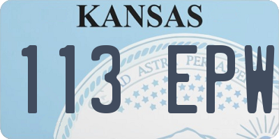 KS license plate 113EPW