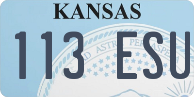 KS license plate 113ESU