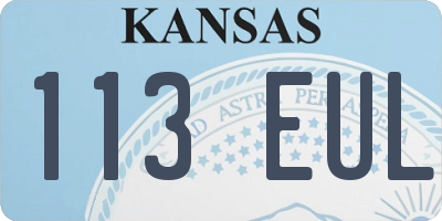 KS license plate 113EUL