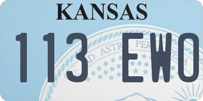 KS license plate 113EWO