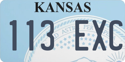 KS license plate 113EXC