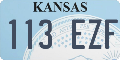 KS license plate 113EZF