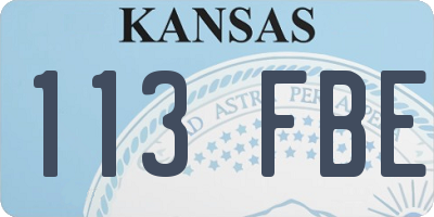 KS license plate 113FBE