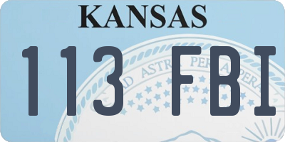 KS license plate 113FBI