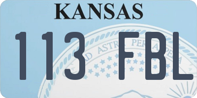 KS license plate 113FBL