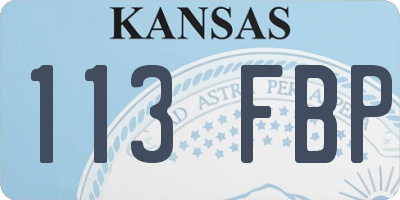 KS license plate 113FBP