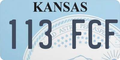KS license plate 113FCF