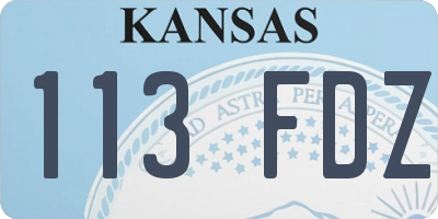 KS license plate 113FDZ