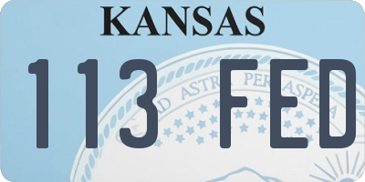 KS license plate 113FED
