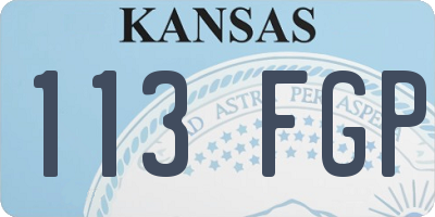 KS license plate 113FGP