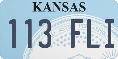 KS license plate 113FLI