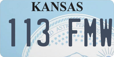 KS license plate 113FMW