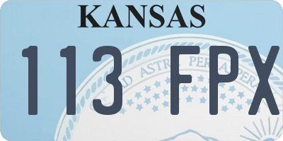 KS license plate 113FPX