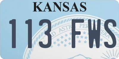 KS license plate 113FWS
