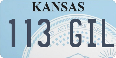 KS license plate 113GIL