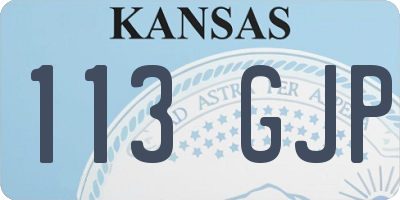 KS license plate 113GJP