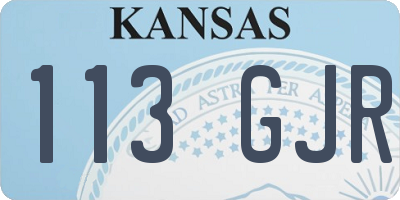 KS license plate 113GJR