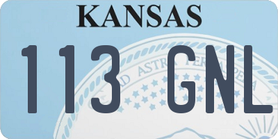 KS license plate 113GNL
